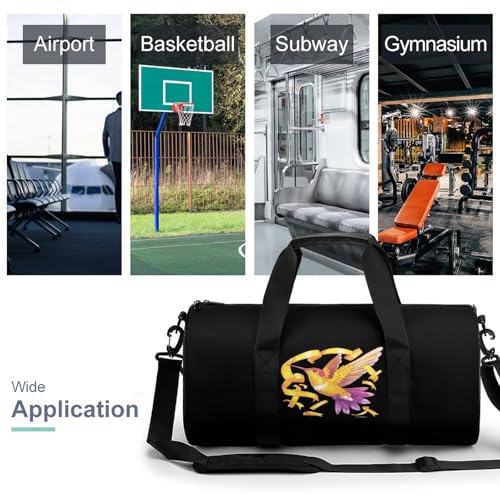 Hummingbird Ribbon Endometrial Cancer Awareness Gym Bag Lightweight Carry On Duffel Bag Athletic Sports Travel Bag Weekender Bag for Men Women3