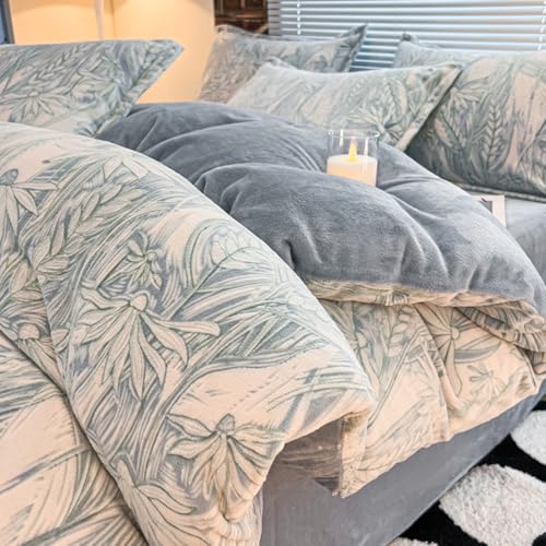 布団カバー 掛け布団カバー 秋冬用 クィーン4点セット あったか毛布カバー 羽毛布団かけカバー 蓄熱保温 もふもふ 寝具カバー 極細マイクロファイバー 静電気防止 抗菌防臭 洗える 寒さ対策