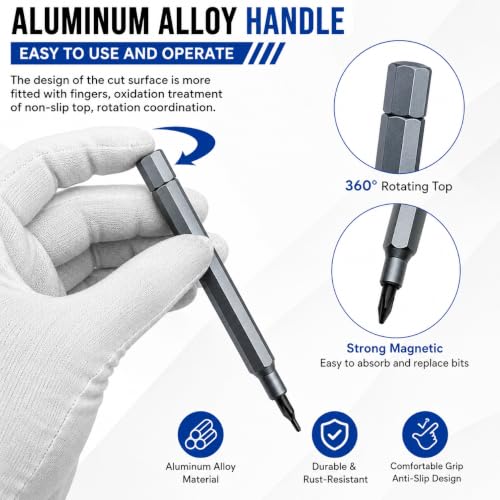 Image of 24-in-1 Precision Screwdriver Set, Magnetic Repair Kit with Aluminum Handle