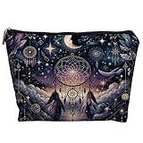 uinwk Celestial Dreamcatcher Makeup Bag for Women, Witchy, Aesthetic, Halloween Gifts