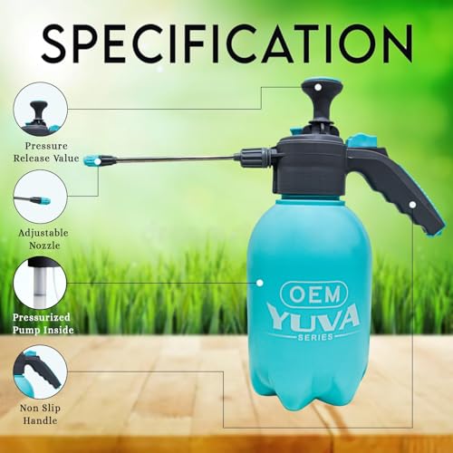 Image of OEM YUVA Series 2L Garden Pressure Sprayer (Blue) with Extension Rod for Plants, Pesticide Use, and Surface Cleaning - Multipurpose Water Sprayer