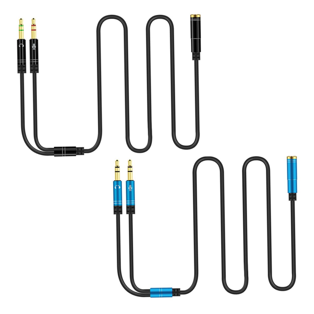 jojofuny 8piezas Cable Divisor De Audio y Micrófono Adaptador para Auriculares Pc Compatible Dispositivos De Doble Entrada
