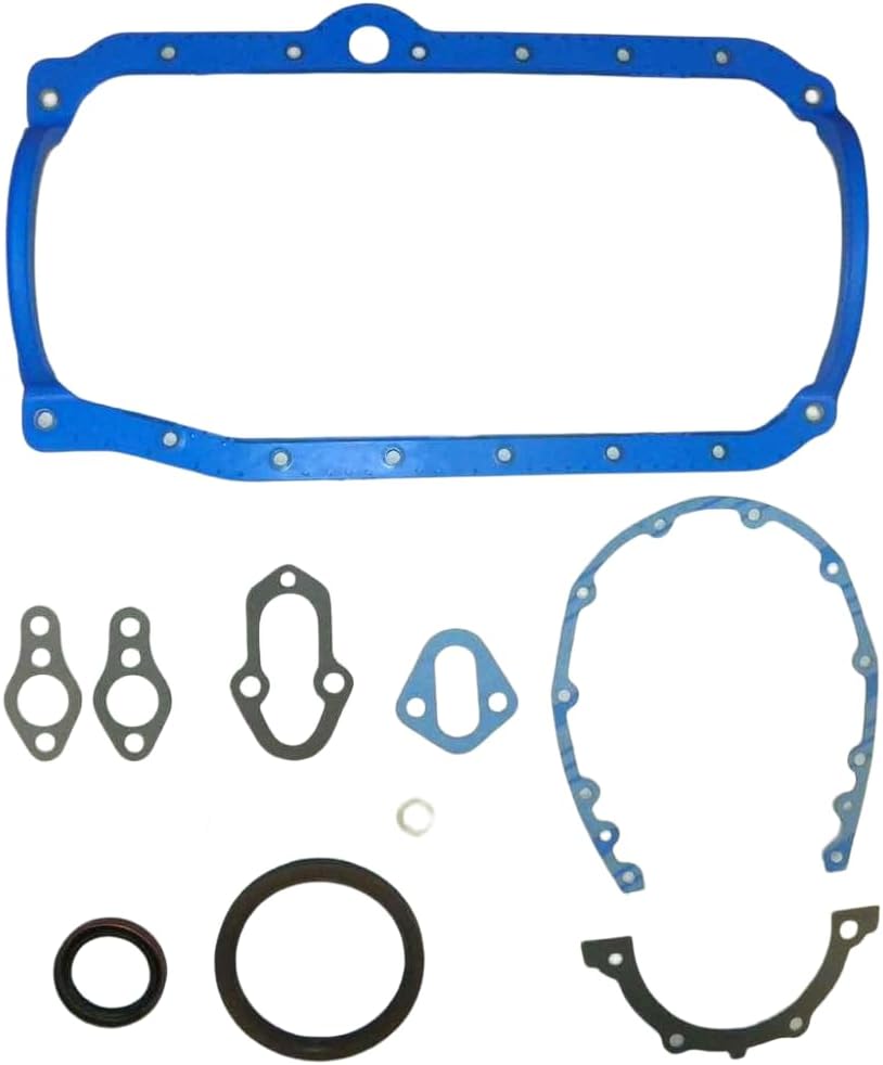 Rareelectrical Lower Gasket Set Compatible With Mercruiser Crusader Pleasurecraft 4.3L V6 262 Cid 1-Pc Rms Replaces 27-806870A91 18-4395 Glm 39800