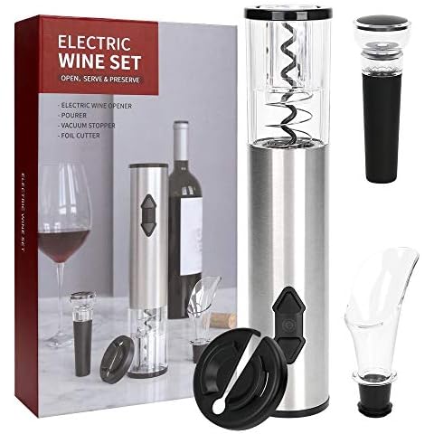 Elektrisches 4-in-1-Weinöffner-Set, CestMall automatischer Korkenzieher-Weinflaschenöffner Cover