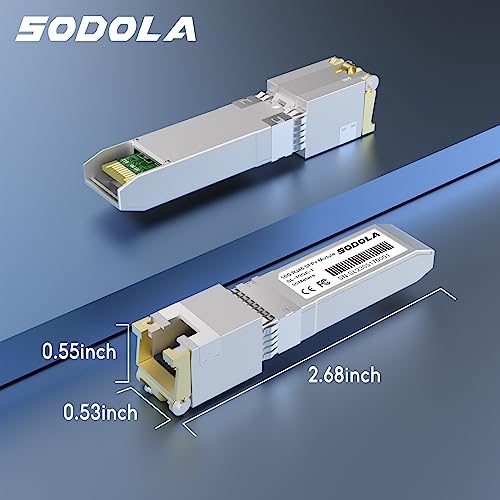 Image of SODOLA 10GBase-T RJ45 SFP+ Module, 10G SFP+ RJ-45 Copper Transceiver for SODOLA, SFP to Ethernet, Plug and Play,Hot Pluggable,Up to 30m Distance Copper SFP Modules (1 Pack)