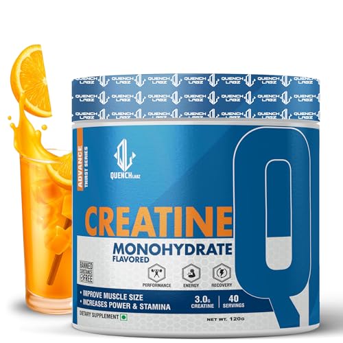 Image of Creatine Powder 3000 mg | Mircronized Creatine Monohydrate | Creatine Monohydrate 100g for For Lean Pump and Volumization | Gym Supplement for Men for Pump and Strenght - Unflavoured Powder - 33 Servings - Pouch (120 GM, Candy Orange)