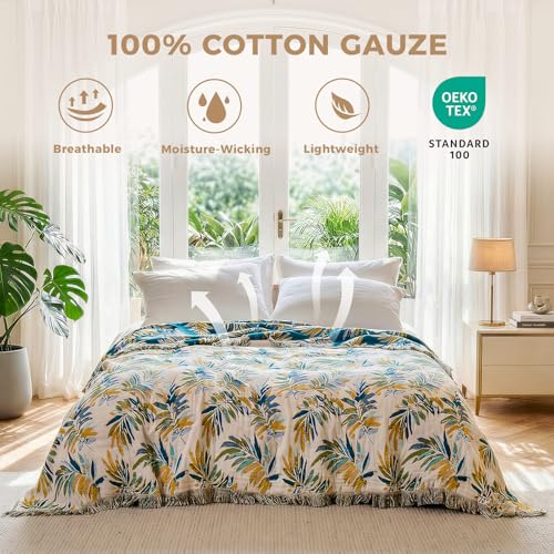 Image of LUTBM Boho Throw Blanket for Bed 60 inchx80 inch, All Season Cotton Couch Blankets