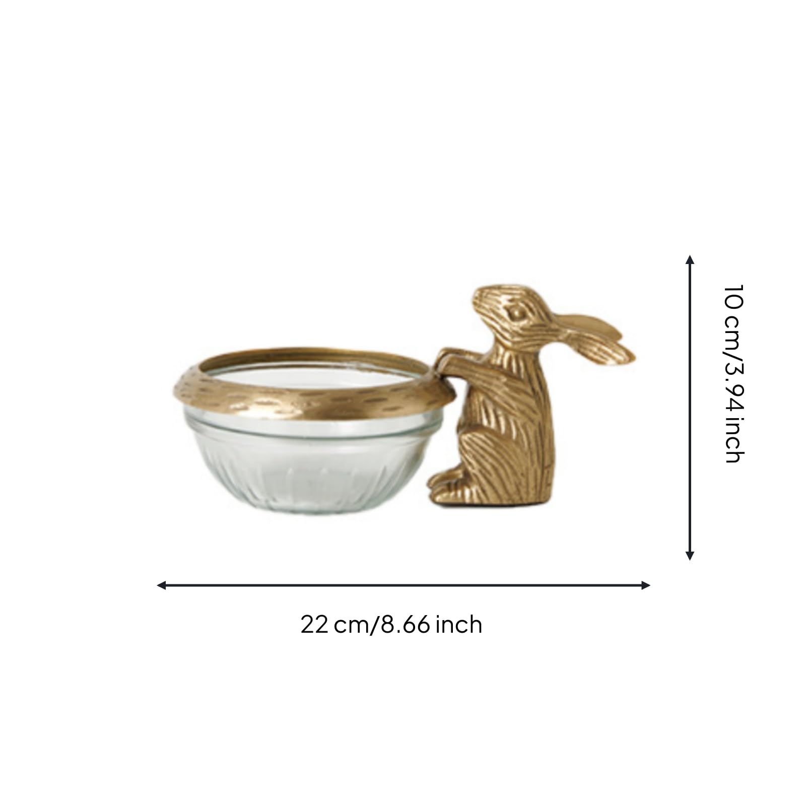 rockible Alzata per Dolci Alzata Vassoio Porta Torte Piatto Servizio con Struttura Autportante in Ottone E Piatti Trasparenti Eleganti Esposizione Pasticcini , Brass Rabbit Plate