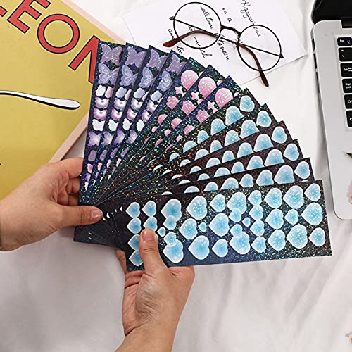 Vondyu Scrapbooking Stickers,Colorful Bubbles Dolphin Heart Butterfly Pattern Craft Stickers,16 Pcs Self-Adhesive Journal Letter Deco Stickers,Journaling Aesthetic Sticker Planner Embellishment Decals #TOP7