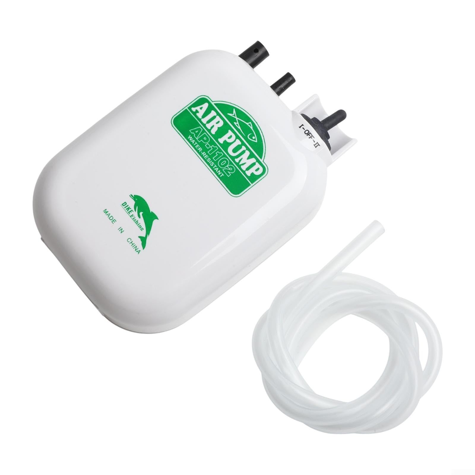 Portable Live Bait Aerator Pump with Dual-Speed Control, Waterproof Oxygenator for Fishing, Compact Air Compressor with Hook for Fish Boxes and Tubes