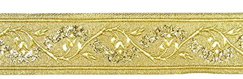 10 M brocado Borte webband 35 mm de ancho color: Lurex de oro de 1 a de mercancías 35094 corta de Go