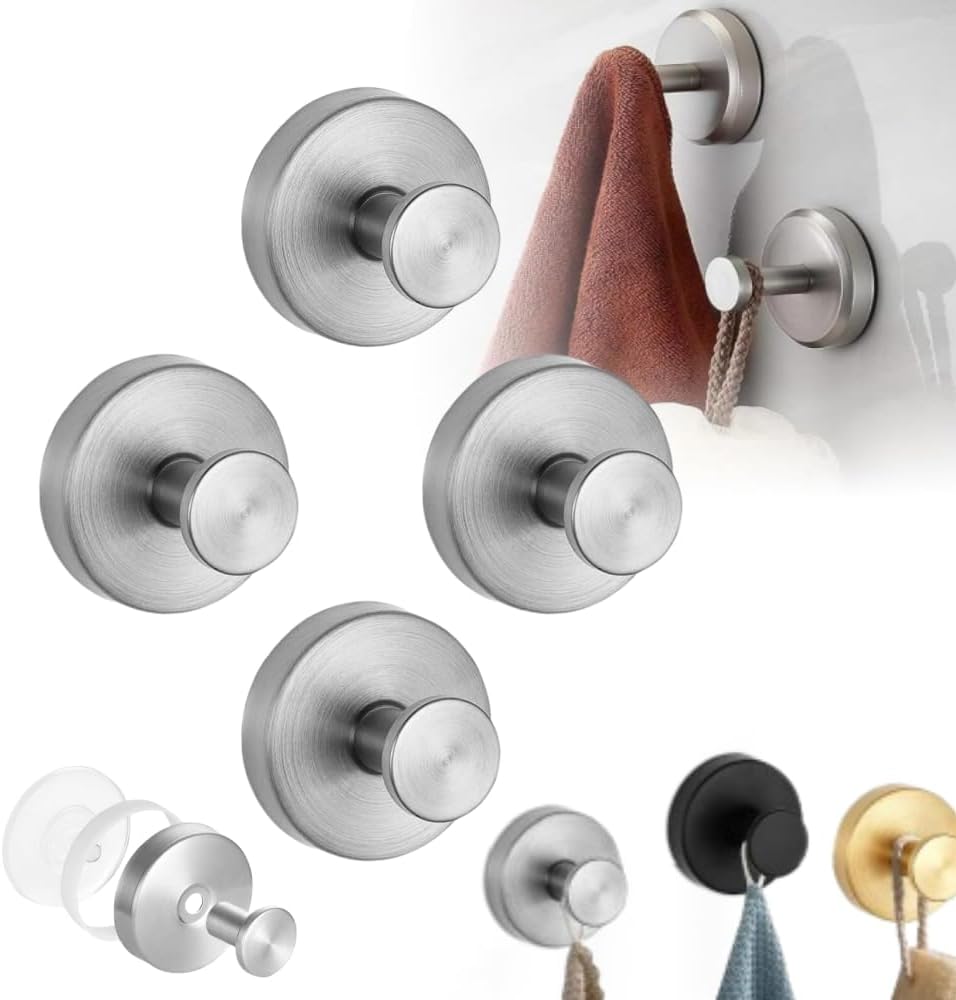 Amazon.com: 2024 Upgraded Luxe Hold No-Drill Hooks, Suction Cup Hooks ...