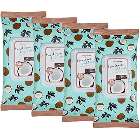 B.C. Beauty Concepts Makeup Remover Wipes – Gentle Facial Wipes for Easy Makeup Removal, 200 Count (Pack of 4), Coconut with Aloe & Vitamin C Cover