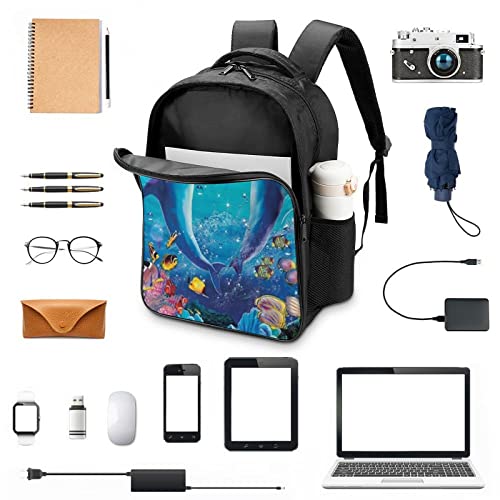 Sac à dos d'école dauphin avec impression 3D cool et structure unisexe durable