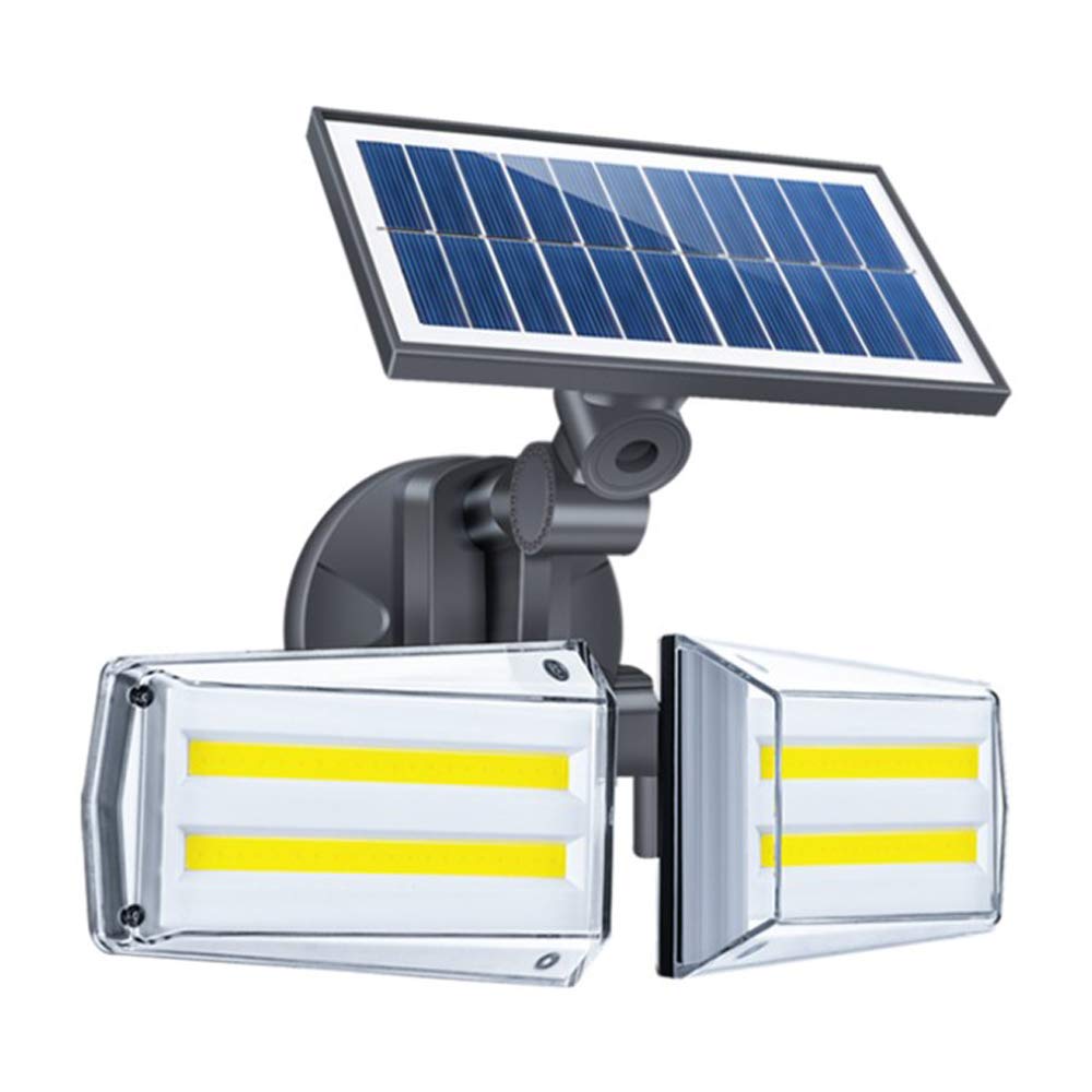 Aolyty Solar Motion Sensor Light Outdoor Waterproof Solar Powered Light Control 3 Working Modes Dual-Head Light for Garden Entryways Stairs Yard Garage (COB)