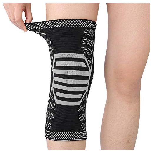 HOSIS Correa para la Rodilla, Diseño de Cubierta Completa Transpirable Cómoda Rodillera para Deportes Al Aire Libre(Negro Gris, M)
