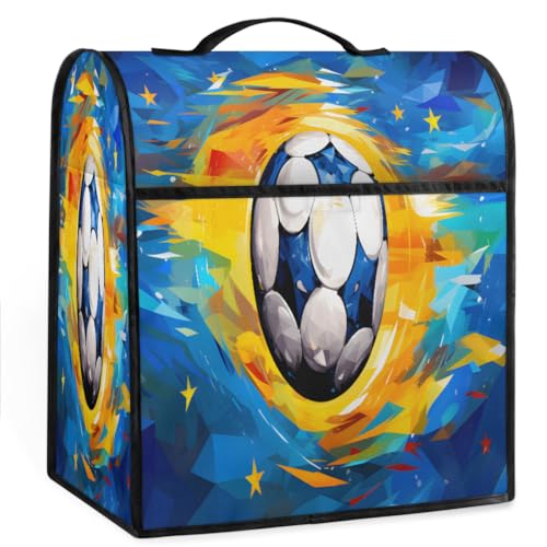 Coffee Maker Cover Colorful Soccer Kitchen Appliance Covers Small Appliance Covers Blender Cover Juicer Cover Dust Covers for Kitchen Appliances with Top Handle and Pockets,Washable,B614