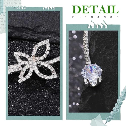 EARENT Butterfly Choker Necklace Silver Rhinestone Crystal Jewelry Necklaces For Women4