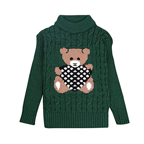 FTSUCQ Girls Cartoon Turtle Neck Knitted Christmas Pullover Sweater