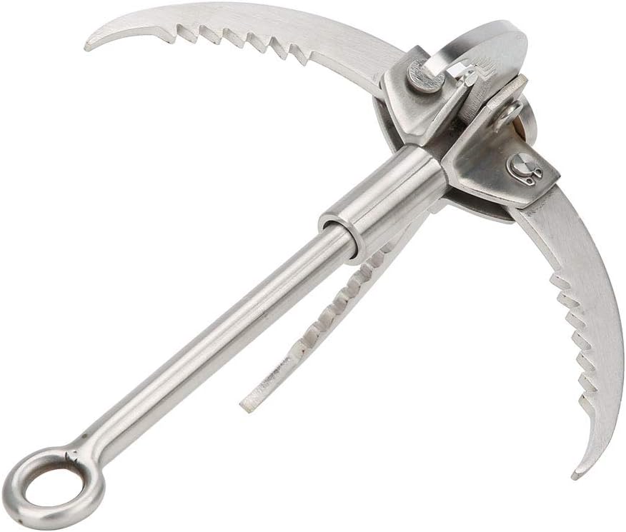 Stainless Steel Grappling Hook Folding Rock Climbing Claw Outdoor Survival Tool for Mountaineering Adventure Rescue