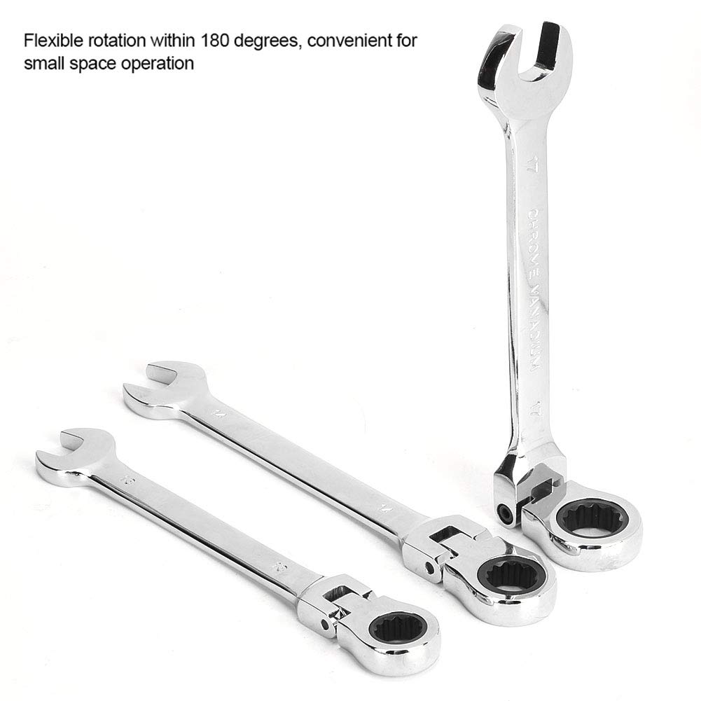 lyrlody 6Pcs Flexible Head Ratchet Wrench Set 8-17mm - Image 4