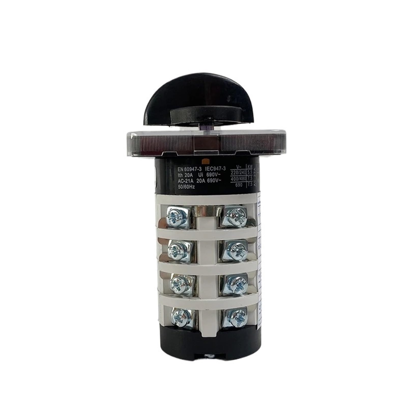 JGNAYRKJQI Rotary Knob 6 Position 0-6 YMZ12-20/4 Universal Manual Electrical Changeover Cam Switch 20A 690V 4 Section