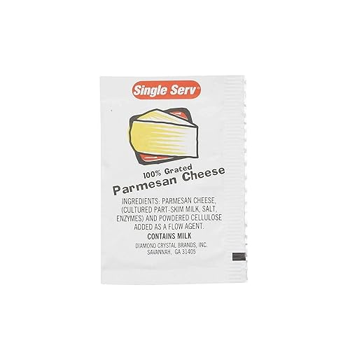 Paquetes de queso parmesano de un solo servicio, 0.12 oz -- 200 por caja.