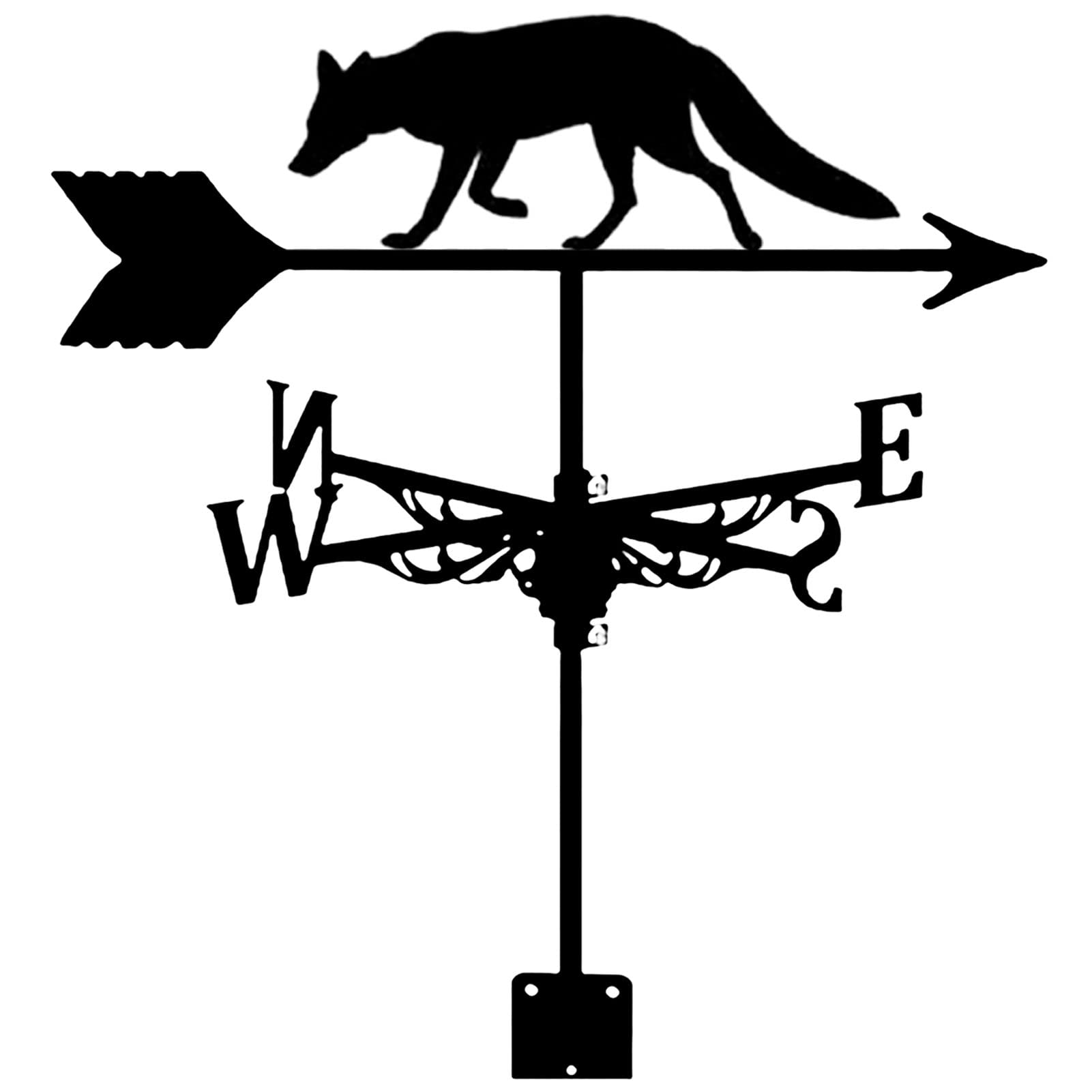 TAXXII Fox Silhouette Weathervane Classic Black Wind Vane Roof Metal Direction Indicator for Garden Patio Farm Barn Garage Fence Outdoor Gazebo Decorate