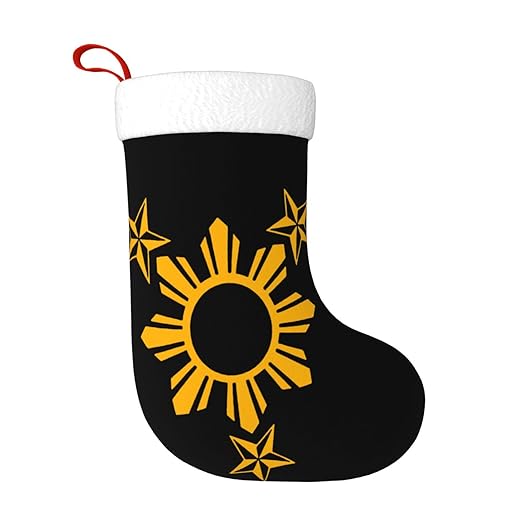 Mlanxi Filipino Philippines Flag Christmas Stockings Gift Bag, for Halloween Family Holiday Christmas Party Decorations