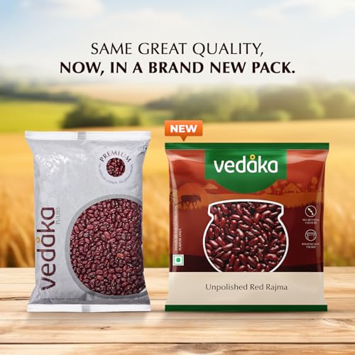 Image of Amazon Brand - Vedaka Unpolished Red Rajma | 500 G | Premium Red Rajma (Pack of 3)
