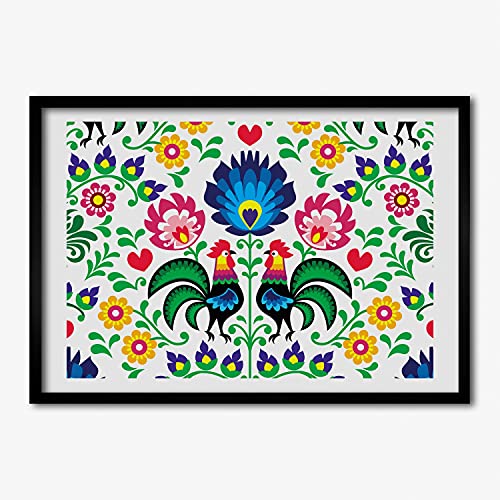 Cadre photo 70x50 cm Tulup avec motif ethnique moderne en bois MDF