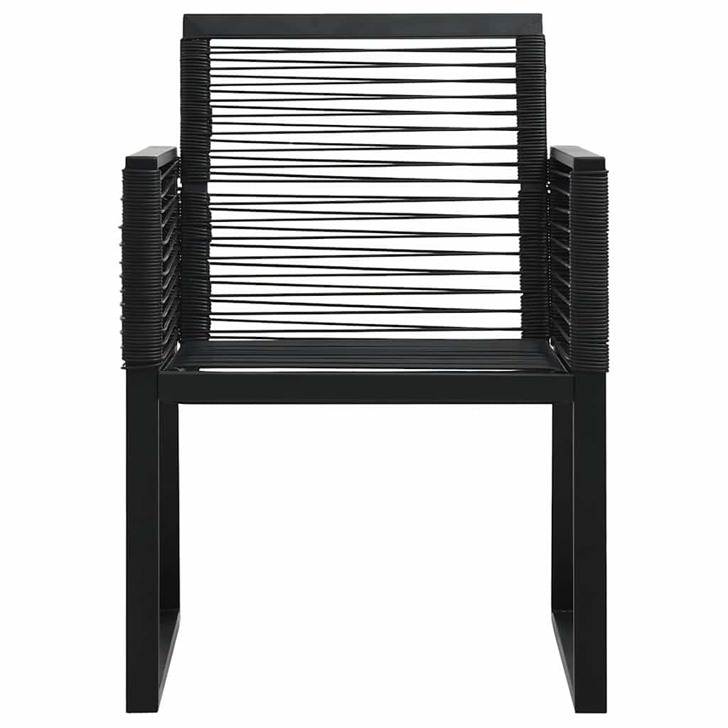 Krzesła ogrodowe 2 szt. czarne PCW rattan