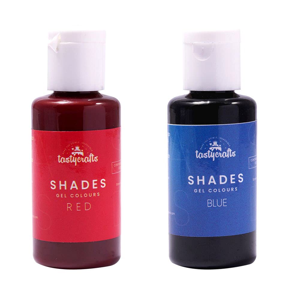 Tastycrafts Edible Concentrated Gel Colours for Cake Decorating, | Shades | Food Colouring for Icing, Cakes Decor, Baking, Fondant | Foods Dye Colour | Combo of Red and Blue - Pack of 2 (B094ZGK9MY) Amazon Price History, Amazon Price Tracker