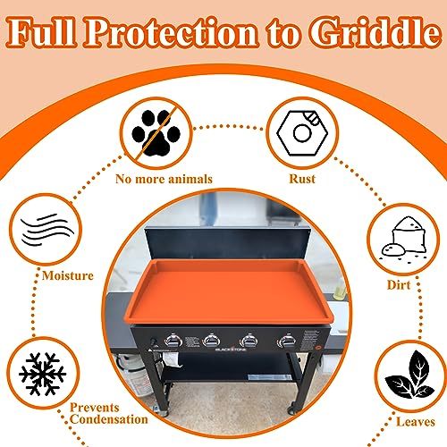 BANGIE-Griddle-Cover-Mat-for-Blackstone-28-Inch-Griddle-Accessories-Full-Wrap-Around-Protection-Silicone-Mat-for-Griddle-Food-Grade-Silicone-Grill-Mat-ORANGE