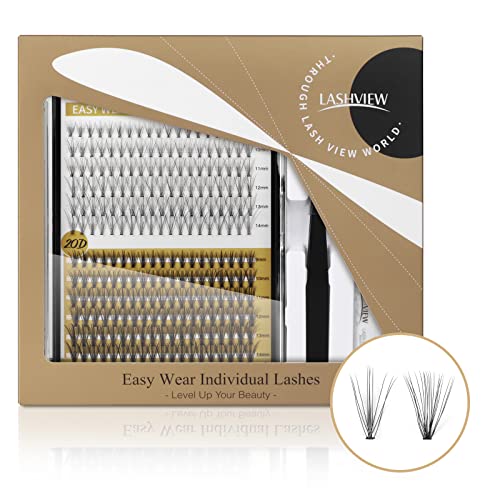 LASHVIEW individual lashes kit，cluster lashes，15mm