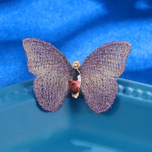 Image of Elegant Butterfly Wedding Brooch for Women Fashion Cubic Zirconia Corsage Unique Embroidery Party Elegant Insect Butterfly Lapel Pin for Suit Coat Jacket Sweater Accessories Gift Xmas Birthday