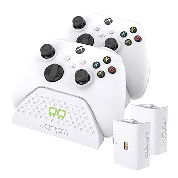 Venom Twin Charging Dock with 2 x Rechargeable Battery Packs White 