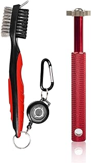 HIFROM Golf Accessories Set - Golf Club Groove Sharpener with Retractable Cord Golf Club Brush/Groove Cleaner for Golf Clubs