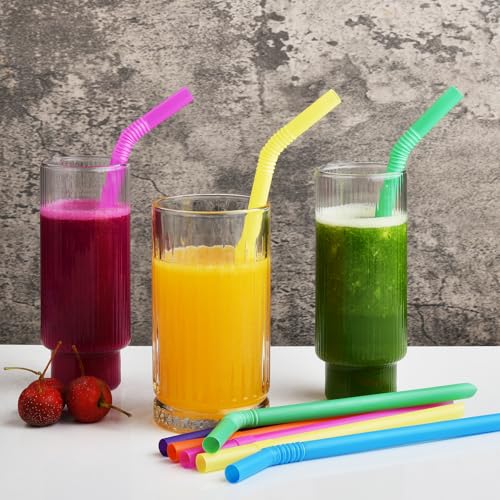 ALINK 100 PCS Jumbo Pitillos de Plástico Flexibles 8.5" miniatura 5