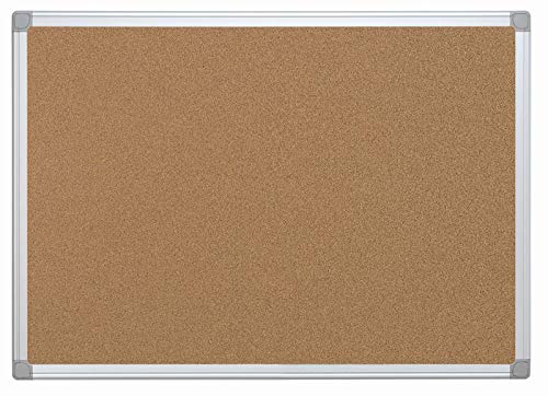 Tableau liège 90x60 Q-Connect 926367 avec cadre aluminium et fond jaune