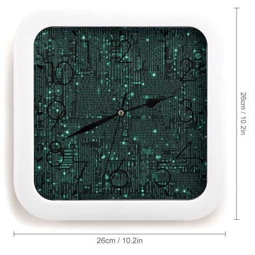 Horloge murale silencieuse carrée de 25 cm pour le bureau