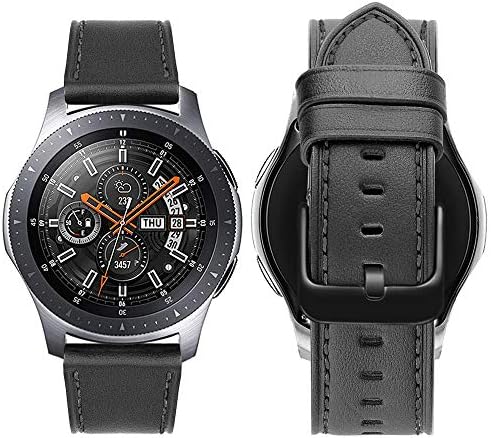 Amazon Com Ldfas Galaxy Watch 45mm 46mm Bands Genuine Leather 22mm Watch Strap With Black Buckle Compatible For Samsung Galaxy Watch 3 45mm 46mm Gear S3 Frontier Classic Smartwatch Brown Black 2 Pack Cell Phones