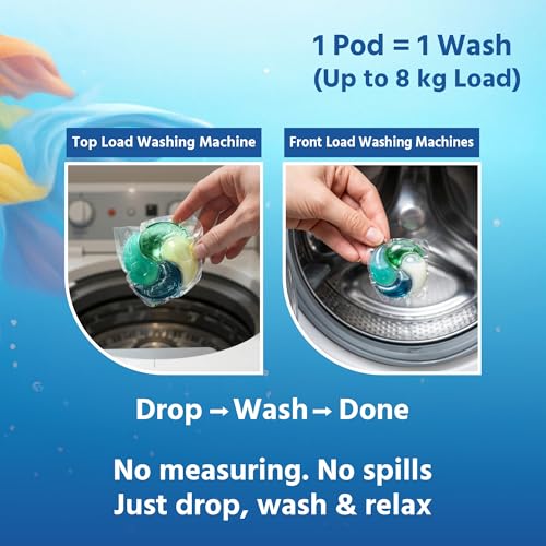 Image of 4-in-1 Dissolvable Laundry Pods | For Top & Front Load Washing Machines | Stain Remover, Brightener, Fabric Softener, Fresh Floral Aroma | 1 Pod - 1 Wash (Up to 8 kg Load) (Pack of 10)