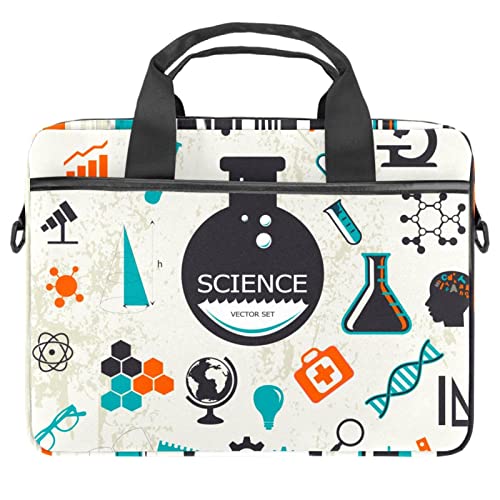 Sacoche ordinateur 13-14.5 pouces verte housse bandoulière science