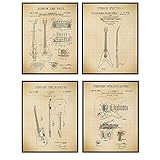 Famous Guitar Patent Art Prints - Vintage Wall Art Poster Set - Chic Home Decor for Bedroom, Living Room, Dorm, Man Cave - Great Gift for Musicians, Gibson, Fender Guitar Fans- 8x10 Photos - Unframed