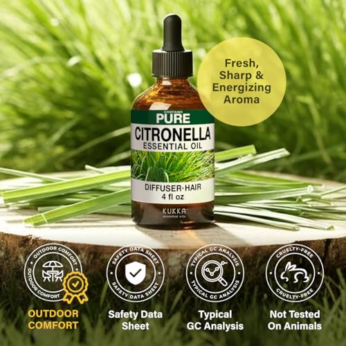 Image of 100% Pure Citronella Oil - 4 Fl Oz Citronella Essential Oil for Hair, Skin, Diffuser, Aromatherapy & DIY Soap Making Scent