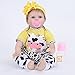 MAIHAO 22inch Reborn Baby Dolls with Soft Body Yellow Cow Set Real Life Babies Girl That Look Lifelike Newborn Baby Open Eyes