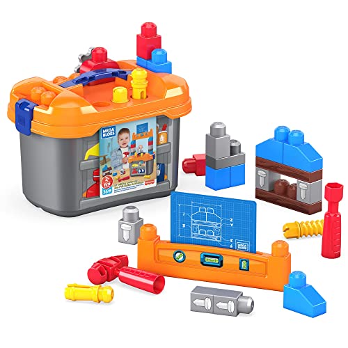 Mega Bloks, Mon Petit Atelier De Bricolage 36 Pcs, compatibles avec tous les jouets de construction, Idéal pour les enfants de 2 ans et plus