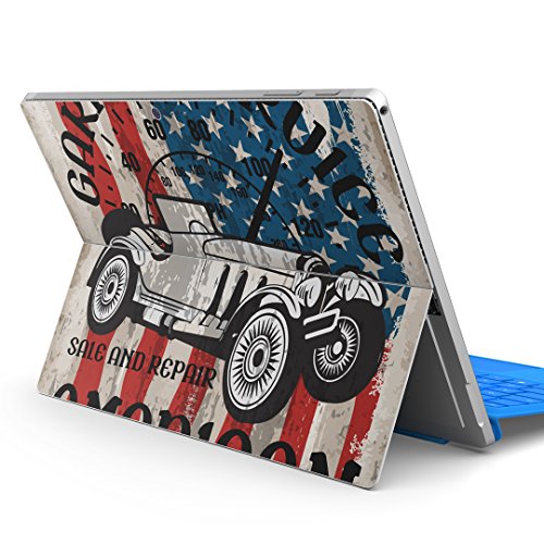 igsticker Surface pro7 (2019) pro6 pro2017 pro4 専用 スキンシール サーフェス ノートブック ノートパソコン カバー ケース フィルム ステッカー アクセサリー 保護 011910 アメリカ 車 英字