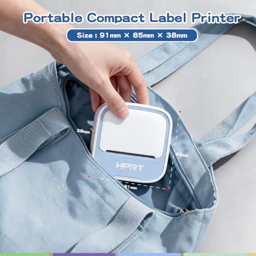 Image of HPRT S1 Bluetooth Thermal Label Printer,Portable Mini Inkless Sticker Maker | Label Maker with 1 Roll Paper,Compatible with iPhone&Android,for Home, School, Office, Travel, Kids. App with Templates